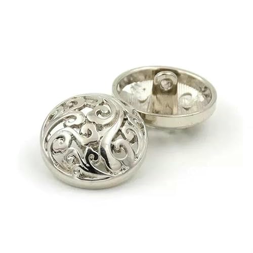 10 Stück hohle Metallknöpfe, chinesische Glückswolke, schöne Schaftknöpfe, Damenbekleidungszubehör, Silber, 20 mm 10 Stück hohle Metallknöpfe, chinesische Glückswolke, schöne Schaftknöpfe, Damenbekleidungszubehör, Silber, 20 mm von AYHTUD