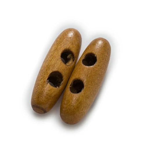 10 Stück ovale Holzknebelknöpfe zum Nähen, Basteln, DIY-Zubehör, kompatibel mit Kleidung, Mantel, Jacke, Blazer, C, 30 mm von AYHTUD