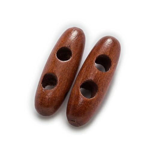 10 Stück ovale Holzknebelknöpfe zum Nähen, Basteln, DIY-Zubehör, kompatibel mit Kleidung, Mantel, Jacke, Blazer, G, 40 mm von AYHTUD