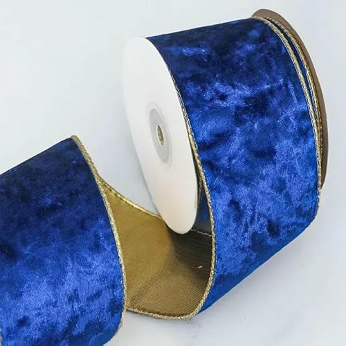 10 Yard/Rolle Samt Weihnachtsband Gold Rot mit Draht Goldrand DIY Weihnachtsbaumkranz Handgefertigtes Bastelmaterial Schleifenband-Blau-6,3cm 10 Yard/Rolle Samt Weihnachtsband Gold Rot mit Draht Goldrand DIY Weihnachtsbaumkranz Handgefertigtes Bastelmaterial Schleifenband-Blau-6,3cm von AYHTUD