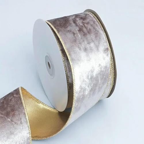 10 Yard/Rolle Samt Weihnachtsband Gold Rot mit Draht Goldrand DIY Weihnachtsbaumkranz Handgefertigtes Bastelmaterial Schleifenband-Hellgrau-6,3 cm 10 Yard/Rolle Samt Weihnachtsband Gold Rot mit Draht Goldrand DIY Weihnachtsbaumkranz Handgefertigtes Bastelmaterial Schleifenband-Hellgrau-6,3 cm von AYHTUD