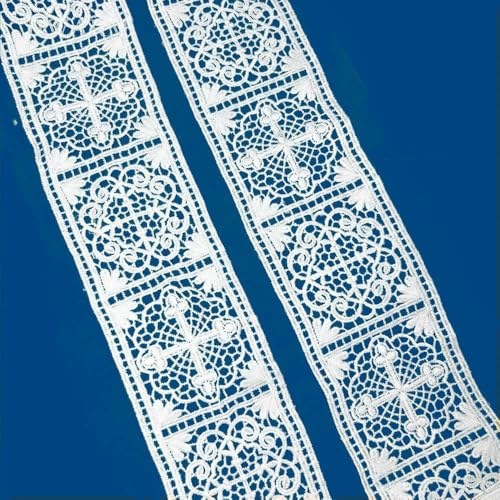10 Yard Jesus-Spitzenstoff, Handarbeit, 8 cm, DIY, bestickte Kleidung, Tischläufer, Rock, Vorhang, Kleid, Nähbesatz, Zubehör – 10 Yard von AYHTUD