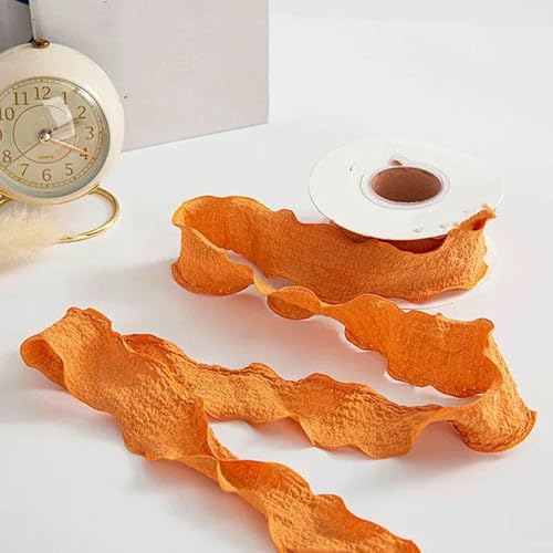 10 Yards/Rolle, 4 cm, Chiffonband mit Lotusblattrand, handgefertigt, mit ausgefranstem Rand, zum Verpacken von Blumensträußen, Geburtstagsparty-Dekorationen – 1–10 Yards 10 Yards/Rolle, 4 cm, Chiffonband mit Lotusblattrand, handgefertigt, mit ausgefranstem Rand, zum Verpacken von Blumensträußen, Geburtstagsparty-Dekorationen – 1–10 Yards von AYHTUD