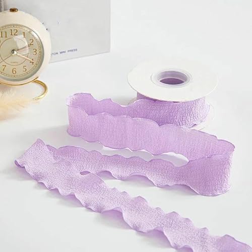 10 Yards/Rolle, 4 cm, Chiffonband mit Lotusblattrand, handgefertigt, mit ausgefranstem Rand, zum Verpacken von Blumensträußen, Geburtstagsparty-Dekorationen – 10–10 Yards 10 Yards/Rolle, 4 cm, Chiffonband mit Lotusblattrand, handgefertigt, mit ausgefranstem Rand, zum Verpacken von Blumensträußen, Geburtstagsparty-Dekorationen – 10–10 Yards von AYHTUD