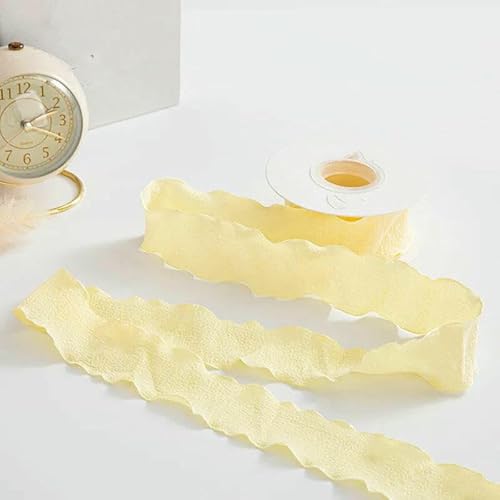 10 Yards/Rolle, 4 cm, Chiffonband mit Lotusblattrand, handgefertigt, mit ausgefranstem Rand, zum Verpacken von Blumensträußen, Geburtstagsparty-Dekorationen – 2–10 Yards 10 Yards/Rolle, 4 cm, Chiffonband mit Lotusblattrand, handgefertigt, mit ausgefranstem Rand, zum Verpacken von Blumensträußen, Geburtstagsparty-Dekorationen – 2–10 Yards von AYHTUD
