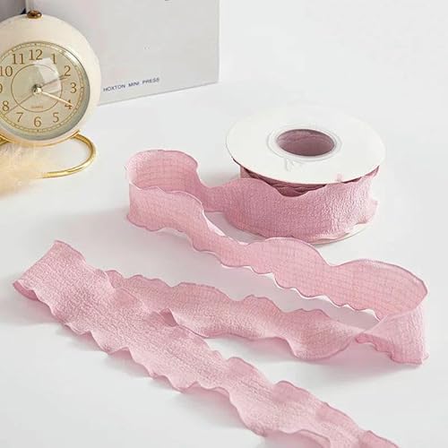 10 Yards/Rolle, 4 cm, Chiffonband mit Lotusblattrand, handgefertigt, mit ausgefranstem Rand, zum Verpacken von Blumensträußen, Geburtstagsparty-Dekorationen – 3–10 Yards 10 Yards/Rolle, 4 cm, Chiffonband mit Lotusblattrand, handgefertigt, mit ausgefranstem Rand, zum Verpacken von Blumensträußen, Geburtstagsparty-Dekorationen – 3–10 Yards von AYHTUD