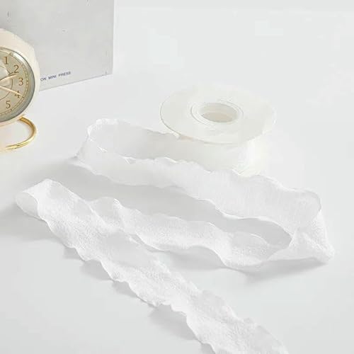 10 Yards/Rolle, 4 cm, Chiffonband mit Lotusblattrand, handgefertigt, mit ausgefranstem Rand, zum Verpacken von Blumensträußen, Geburtstagsparty-Dekorationen – 4–10 Yards 10 Yards/Rolle, 4 cm, Chiffonband mit Lotusblattrand, handgefertigt, mit ausgefranstem Rand, zum Verpacken von Blumensträußen, Geburtstagsparty-Dekorationen – 4–10 Yards von AYHTUD