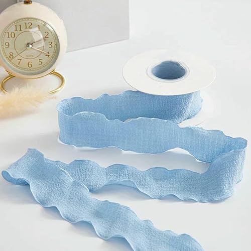 10 Yards/Rolle, 4 cm, Chiffonband mit Lotusblattrand, handgefertigt, mit ausgefranstem Rand, zum Verpacken von Blumensträußen, Geburtstagsparty-Dekorationen – 6–10 Yards 10 Yards/Rolle, 4 cm, Chiffonband mit Lotusblattrand, handgefertigt, mit ausgefranstem Rand, zum Verpacken von Blumensträußen, Geburtstagsparty-Dekorationen – 6–10 Yards von AYHTUD
