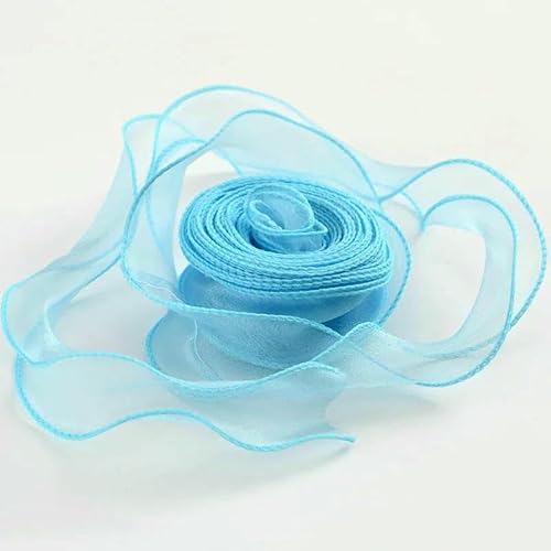 10 Yards/Rolle Organzaband aus Fischschwanzgarn für DIY-Schleifen, Haarschmuck, Blumenstraußverpackung, Wellen-Organzabänder aus Seide, Spitzenstoff, himmelblau, 4 cm breit 10 Yards/Rolle Organzaband aus Fischschwanzgarn für DIY-Schleifen, Haarschmuck, Blumenstraußverpackung, Wellen-Organzabänder aus Seide, Spitzenstoff, himmelblau, 4 cm breit von AYHTUD
