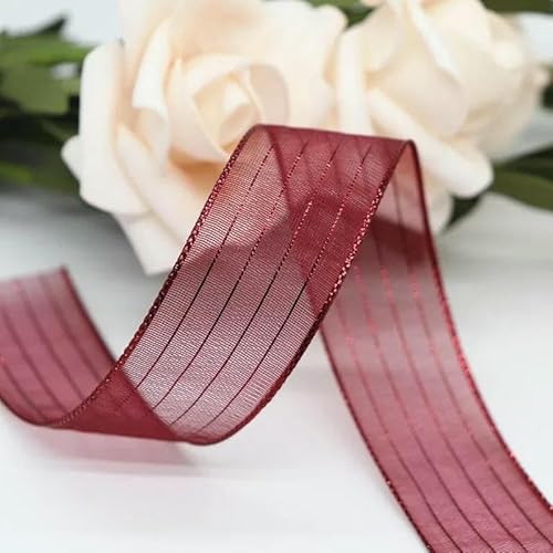 10 Yards 1"25MM/1,5'' 38MM Glitzerstreifen-Organzabänder für Haarschleifen, DIY-Handarbeitsmaterialien, M20010102-Burgund-25MM 10 Yards 1"25MM/1,5'' 38MM Glitzerstreifen-Organzabänder für Haarschleifen, DIY-Handarbeitsmaterialien, M20010102-Burgund-25MM von AYHTUD