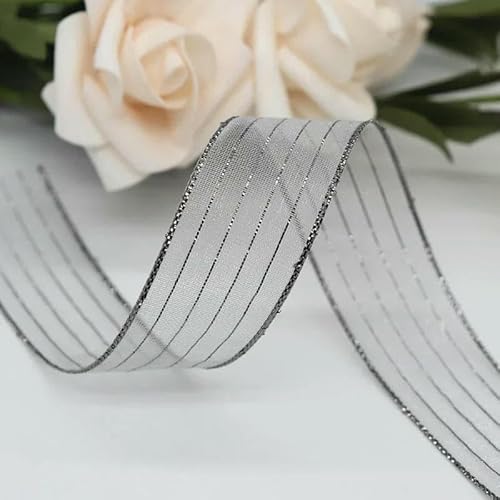 10 Yards 1"25MM/1,5'' 38MM Glitzerstreifen-Organzabänder für Haarschleifen, DIY-Handarbeitsmaterialien, M20010102-HELLGRAU-38MM 10 Yards 1"25MM/1,5'' 38MM Glitzerstreifen-Organzabänder für Haarschleifen, DIY-Handarbeitsmaterialien, M20010102-HELLGRAU-38MM von AYHTUD