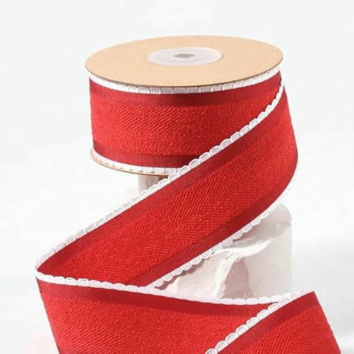 10 Yards 38 mm Köperband mit Polierspitze, Haarschleifen, Basteln, Verpacken, handgefertigte Accessoires, Dekoration, 08, Breite 38 mm von AYHTUD