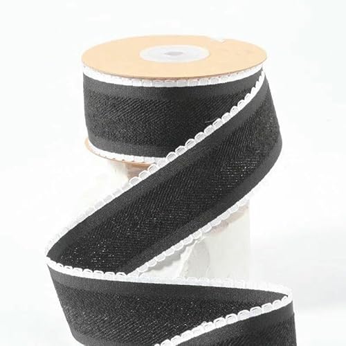 10 Yards 38 mm Köperband mit Polierspitze, Haarschleifen, Basteln, Verpacken, handgefertigte Accessoires, Dekoration, 10, Breite 38 mm von AYHTUD