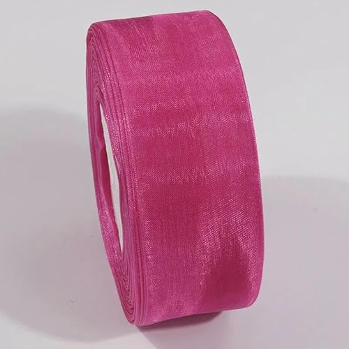 10 Yards transparentes Chiffonband, 10 mm, 20 mm, Organza-Satinbänder zum Verpacken von Hochzeitssträußen, Partykränzen, DIY-Spitzenstoff-028-25 mm von AYHTUD