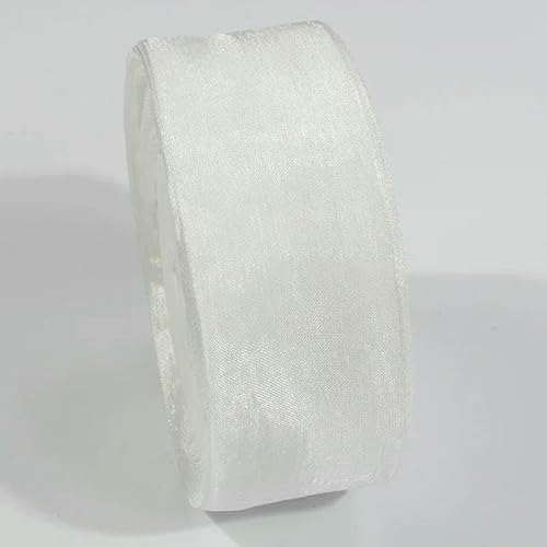 10 Yards transparentes Chiffonband, 10 mm, 20 mm, Organza-Satinbänder zum Verpacken von Hochzeitssträußen, Partykränzen, DIY-Spitzenstoff-042-38 mm von AYHTUD