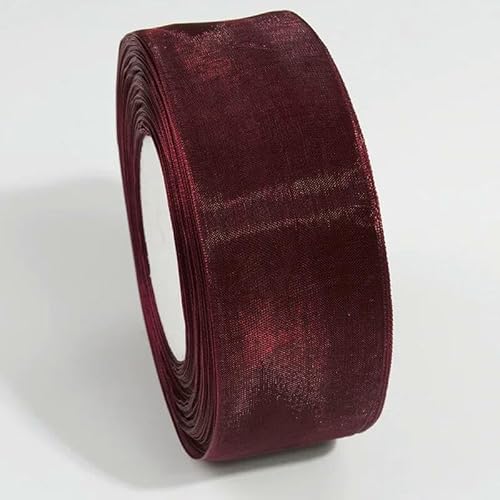 10 Yards transparentes Chiffonband, 10 mm, 20 mm, Organza-Satinbänder zum Verpacken von Hochzeitssträußen, Partykränzen, DIY-Spitzenstoff-048–52 mm von AYHTUD