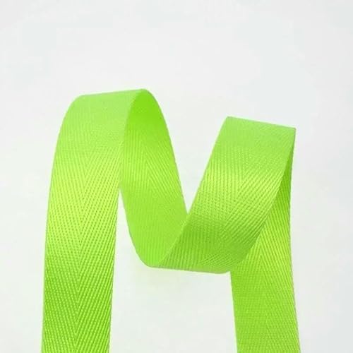 10 m, 20–50 mm, Nylon-Spitzenband, Gurtbänder, dekorative Bänder zum Nähen von Taschengurten, Schleifen, Bändern, Bastelmaterialien – fluoreszierendes Grün – 32 mm von AYHTUD
