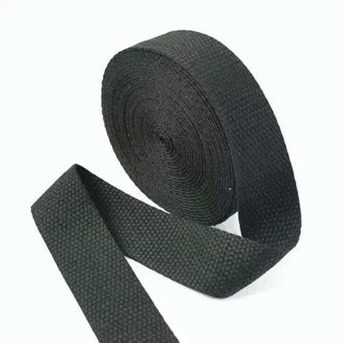 10 m 20–50 mm Baumwoll-Gurtband für Taschengurte, 1,3,0 mm dick, Rucksack-Etikettenband, Kleidungsschrägband, DIY-Nähzubehör, Schwarz, 50 mm von AYHTUD