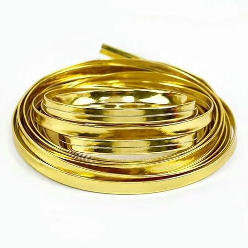 10 m 5–20 mm Lederband, Spiegel, Gold/Silber, Band für Taschen, Kleidergurte, Dekoration, Spitze, Halskette, Haare, DIY-Bastelzubehör, Gold, 10 mm von AYHTUD