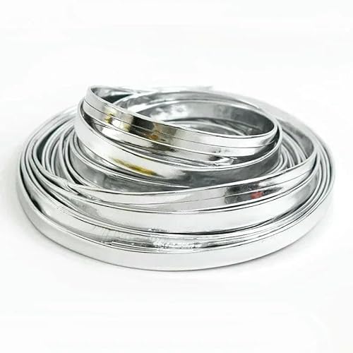 10 m 5–20 mm Lederband, Spiegel, Gold/Silber, Band für Taschen, Kleidergurte, Dekoration, Spitze, Halskette, Haare, DIY-Bastelzubehör, Silber, 15 mm von AYHTUD