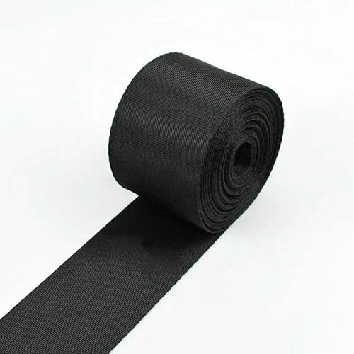 10 m schwarze Nylon-Gurtbänder, 10–100 mm, Band, Schultertaschengurt, Hundehalsband, Gürtel, Schrägband, DIY-Nähzubehör, Schwarz, 50 mm von AYHTUD