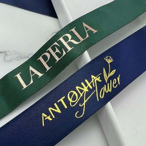 10 mm ~ 32 mm, 91,4 m, bedrucktes Logo, Satinbänder für Verpackungen, Heißprägung, 32 mm x 91,4 m 10 mm ~ 32 mm, 91,4 m, bedrucktes Logo, Satinbänder für Verpackungen, Heißprägung, 32 mm x 91,4 m von AYHTUD