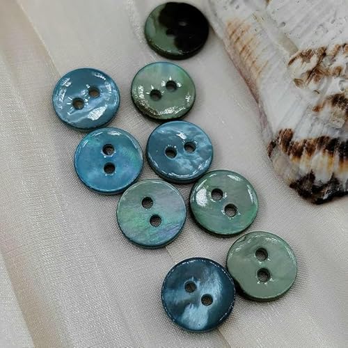 10 mm bunte natürliche Muschelknöpfe für Strickjacken, 2 Löcher, flache Knöpfe für Kleidung, modisches Nähzubehör, DIY, blau, 10 mm, 10 Stück 10 mm bunte natürliche Muschelknöpfe für Strickjacken, 2 Löcher, flache Knöpfe für Kleidung, modisches Nähzubehör, DIY, blau, 10 mm, 10 Stück von AYHTUD