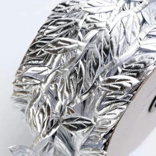 100 Meter/Rolle Bedrucktes Wickelband mit Schleifen, golden, für Zuhause, Party, dekorativ, handgefertigt, DIY, Baumblattband zum Basteln, Silber, 2 Meter 100 Meter/Rolle Bedrucktes Wickelband mit Schleifen, golden, für Zuhause, Party, dekorativ, handgefertigt, DIY, Baumblattband zum Basteln, Silber, 2 Meter von AYHTUD