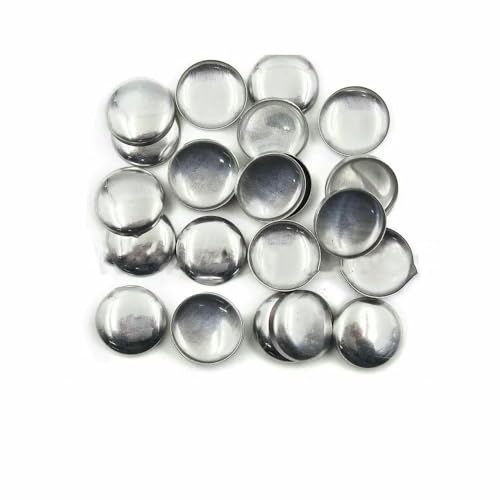 100 Sets Nr. 16–60 Stoffknöpfe mit Bezug, runde Brotform, Stoffknöpfe für handgefertigte DIY-Stoffaccessoires, L16 (0,95 cm), flache Rückseite von AYHTUD