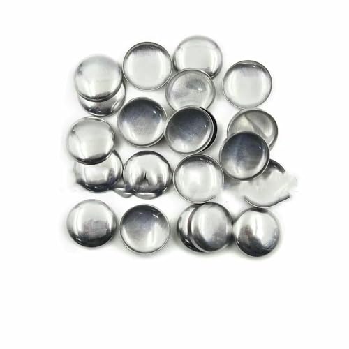 100 Sets Nr. 16–60 Stoffknöpfe mit Bezug, runde Brotform, Stoffknöpfe für handgefertigte DIY-Stoffaccessoires, L18 (1,05 cm), Aluminiumrückseite von AYHTUD