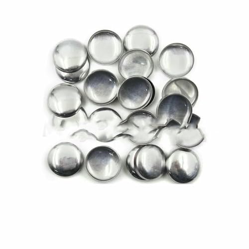 100 Sets Nr. 16–60 Stoffknöpfe mit Bezug, runde Brotform, Stoffknöpfe für handgefertigte DIY-Stoffaccessoires, L24 (1,4 cm), Rückseite von AYHTUD