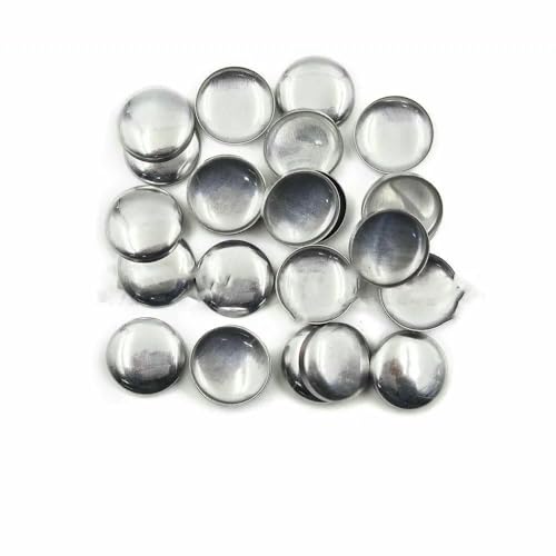 100 Sets Nr. 16–60 Stoffknöpfe mit Bezug, runde Brotform, Stoffknöpfe für handgefertigte DIY-Stoffaccessoires, L60 (3,75 cm), flache Rückseite von AYHTUD