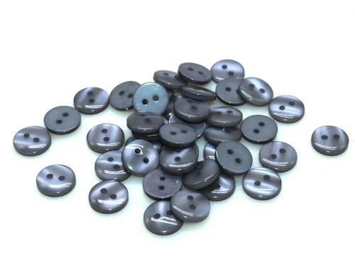 100 Stück 9/10/11,5/12,5/15 mm Polyesterknopf Perlenschnalle Nähzubehör Harz Hemdknopf für DIY-5 grau-15 mm von AYHTUD