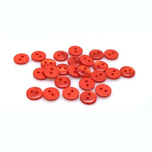 100 Stück 9/10/11,5/12,5/15 mm Polyesterknopf Perlenschnalle Nähzubehör Harzhemdknopf für Heimwerker-1 rot-15 mm von AYHTUD
