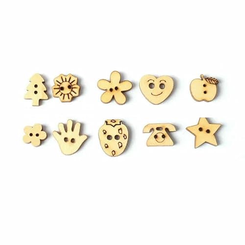 100 Stück Cartoon-Holzknöpfe, Nähknöpfe, DIY-Dekorationsknöpfe für handgemachtes Nähen, DIY-Bastelkleidung, Typ 1, 100 Stück, natürliche Farbe 100 Stück Cartoon-Holzknöpfe, Nähknöpfe, DIY-Dekorationsknöpfe für handgemachtes Nähen, DIY-Bastelkleidung, Typ 1, 100 Stück, natürliche Farbe von AYHTUD