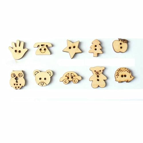 100 Stück Cartoon-Holzknöpfe Nähknöpfe DIY Dekorative Knöpfe zum handgefertigten Nähen DIY Basteln Kleidung-Typ3 100 Stück-Naturfarbe 100 Stück Cartoon-Holzknöpfe Nähknöpfe DIY Dekorative Knöpfe zum handgefertigten Nähen DIY Basteln Kleidung-Typ3 100 Stück-Naturfarbe von AYHTUD
