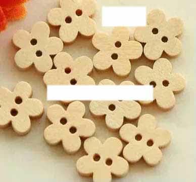 100 teile/los Größe: 11mm Blume Form Holzknöpfe Groß Taste für Kinder Nähzubehör, (SS-442)-Standard von AYHTUD