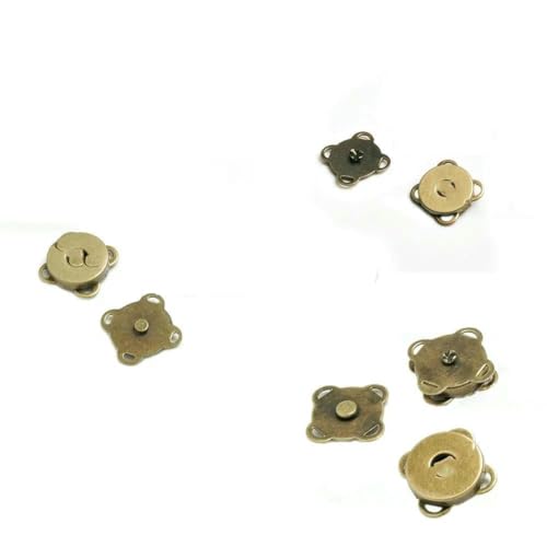 10er-Set Metall-Druckknöpfe, Magnetknöpfe, Näh-Magnetverschlüsse, Verschlüsse, Schnallen für Kleidung, Taschen, DIY-Bastelzubehör, 10–18 mm, Bronze, 18 mm von AYHTUD