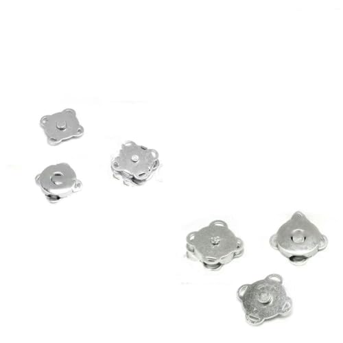 10er-Set Metall-Druckknöpfe, Magnetknöpfe, Näh-Magnetverschlüsse, Verschlüsse, Schnallen für Kleidung, Taschen, DIY-Bastelzubehör, 10–18 mm, Silber, 18 mm von AYHTUD