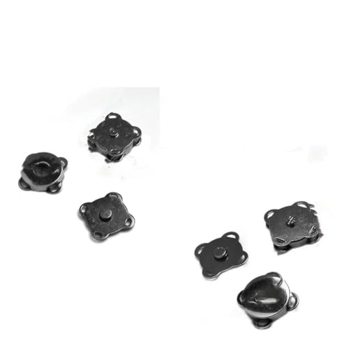 10er-Set Metall-Druckknöpfe, Magnetknöpfe, zum Nähen, Magnetverschlüsse, Schnallen für Kleidung, Taschen, DIY-Bastelzubehör, 10–18 mm, Schwarz, 10 mm von AYHTUD
