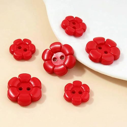 11/15 mm bunte Blumenknöpfe aus Kunstharz für Kinderhemden, Pullover, Strickjacken, Verzierungen, DIY-Scrapbooking, Hochzeitsapplikationen, Basteln, Rot, 15 mm, 4 Stück 11/15 mm bunte Blumenknöpfe aus Kunstharz für Kinderhemden, Pullover, Strickjacken, Verzierungen, DIY-Scrapbooking, Hochzeitsapplikationen, Basteln, Rot, 15 mm, 4 Stück von AYHTUD