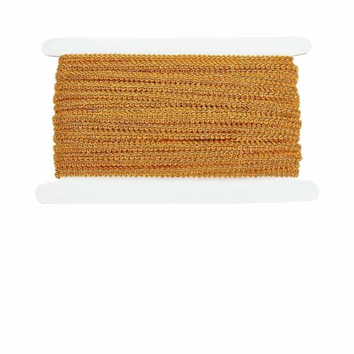 12 m/13 Yards Golden Gimp Zopfbesatz, 15 mm/0,6 Zoll Dekorativer gewebter Zopfbesatz Nähen Tausendfüßler Spitzenband Polyester Polster-AECH04-00139-S von AYHTUD