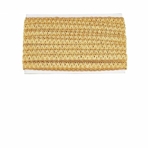 12 m/13 Yards Golden Gimp Zopfbesatz, 15 mm/0,6 Zoll dekorativer gewebter Zopfbesatz zum Nähen von Tausendfüßler-Spitzenband aus Polyesterpolstern-AECH04-00135-S von AYHTUD