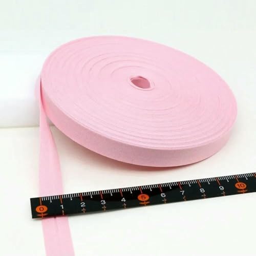 12 mm (1/2 Zoll) schmales, gebügeltes, einfach gefaltetes, einfarbiges Schrägband aus Baumwolle, DIY-Band, Kleidungsstück, Steppdecke, Basteln, Nähzubehör, 14–12 mm x 5 Mete von AYHTUD