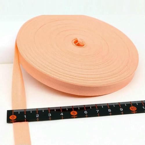 12 mm (1/2 Zoll) schmales, gebügeltes, einfach gefaltetes, einfarbiges Schrägband aus Baumwolle, DIY-Band, Kleidungsstück, Steppdecke, Basteln, Nähzubehör, 15–12 mm x 5 Mete von AYHTUD