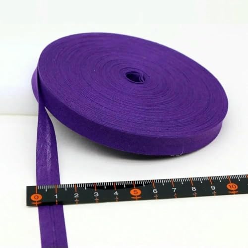 12 mm (1/2 Zoll) schmales, gebügeltes, einfach gefaltetes, einfarbiges Schrägband aus Baumwolle, DIY-Band, Kleidungsstück, Steppdecke, Basteln, Nähzubehör, 21–12 mm x 5 Mete von AYHTUD