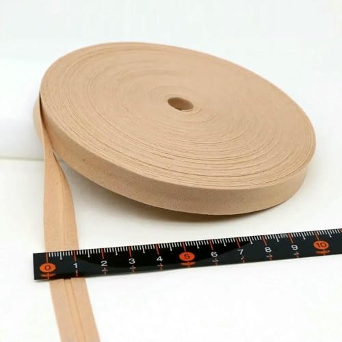 12 mm (1/2 Zoll) schmales, gebügeltes, einfach gefaltetes, einfarbiges Schrägband aus Baumwolle, DIY-Band, Kleidungsstück, Steppdecke, Basteln, Nähzubehör, 26–12 mm x 5 Mete von AYHTUD
