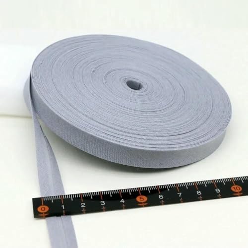 12 mm (1/2 Zoll) schmales, gebügeltes, einfach gefaltetes, einfarbiges Schrägband aus Baumwolle, DIY-Band, Kleidungsstück, Steppdecke, Basteln, Nähzubehör, 28–12 mm x 5 Mete von AYHTUD