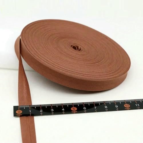 12 mm (1/2 Zoll) schmales, gebügeltes, einfach gefaltetes, einfarbiges Schrägband aus Baumwolle, DIY-Band, Kleidungsstück, Steppdecke, Basteln, Nähzubehör, 32–12 mm x 5 Mete von AYHTUD