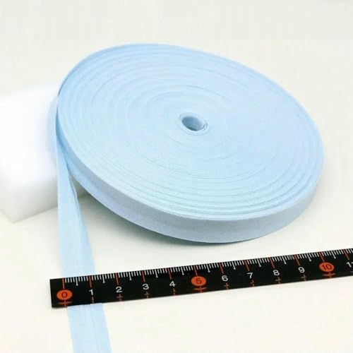 12 mm (1/2 Zoll) schmales, gebügeltes, einfach gefaltetes, einfarbiges Schrägband aus Baumwolle, DIY-Band, Kleidungsstück, Steppdecke, Basteln, Nähzubehör-09-12 mm x 5 Meter von AYHTUD